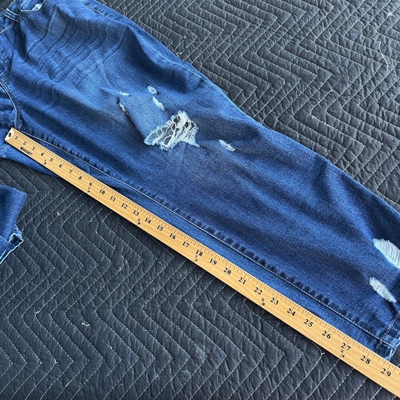 Celebrity Pink Jeans Womens Plus Size 16 Blue Distressed Girlfriend - Picture 9 of 10